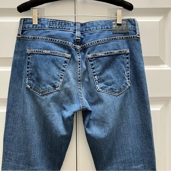 AG Ex Boyfriend Slim Slouchy Jeans 11 Years Interrupted Wash Destroyed AG-ED 28