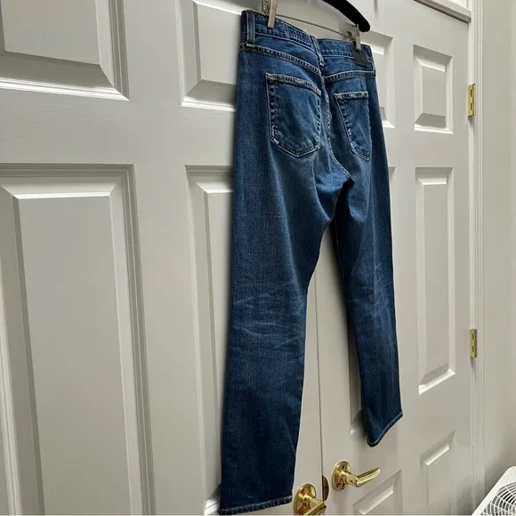 AG Ex Boyfriend Slim Slouchy Jeans 11 Years Interrupted Wash Destroyed AG-ED 28