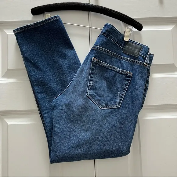 AG Ex Boyfriend Slim Slouchy Jeans 11 Years Interrupted Wash Destroyed AG-ED 28