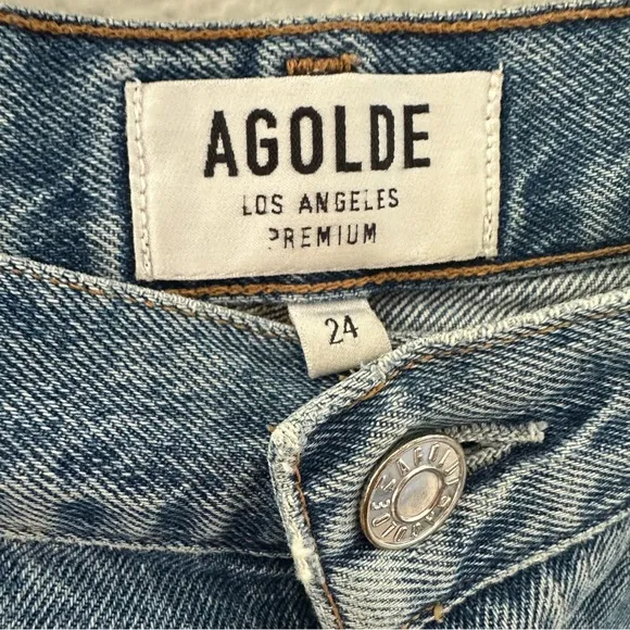 AGOLDE Jamie High Rise Classic Jeans Sizzle Blue 24