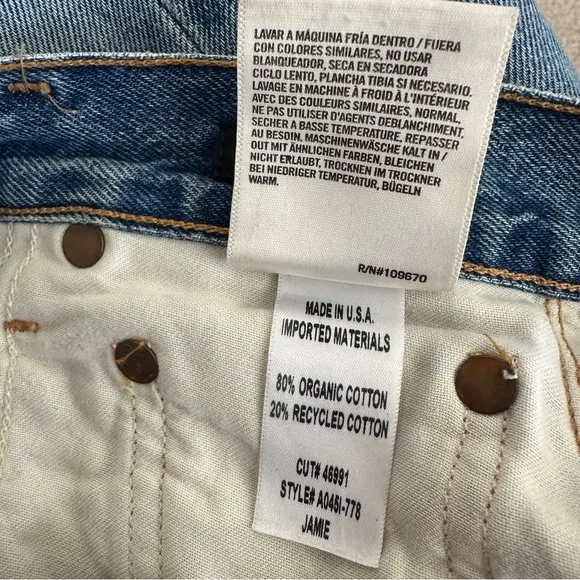 AGOLDE Jamie High Rise Classic Jeans Sizzle Blue 24