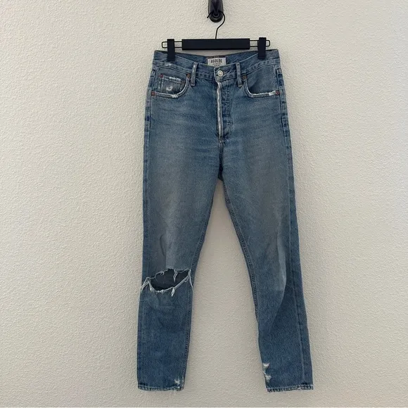 AGOLDE Jamie High Rise Classic Jeans Sizzle Blue 24