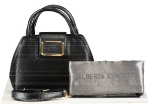 Alberta Ferretti Black Mini Albi 33 Leather Handbag