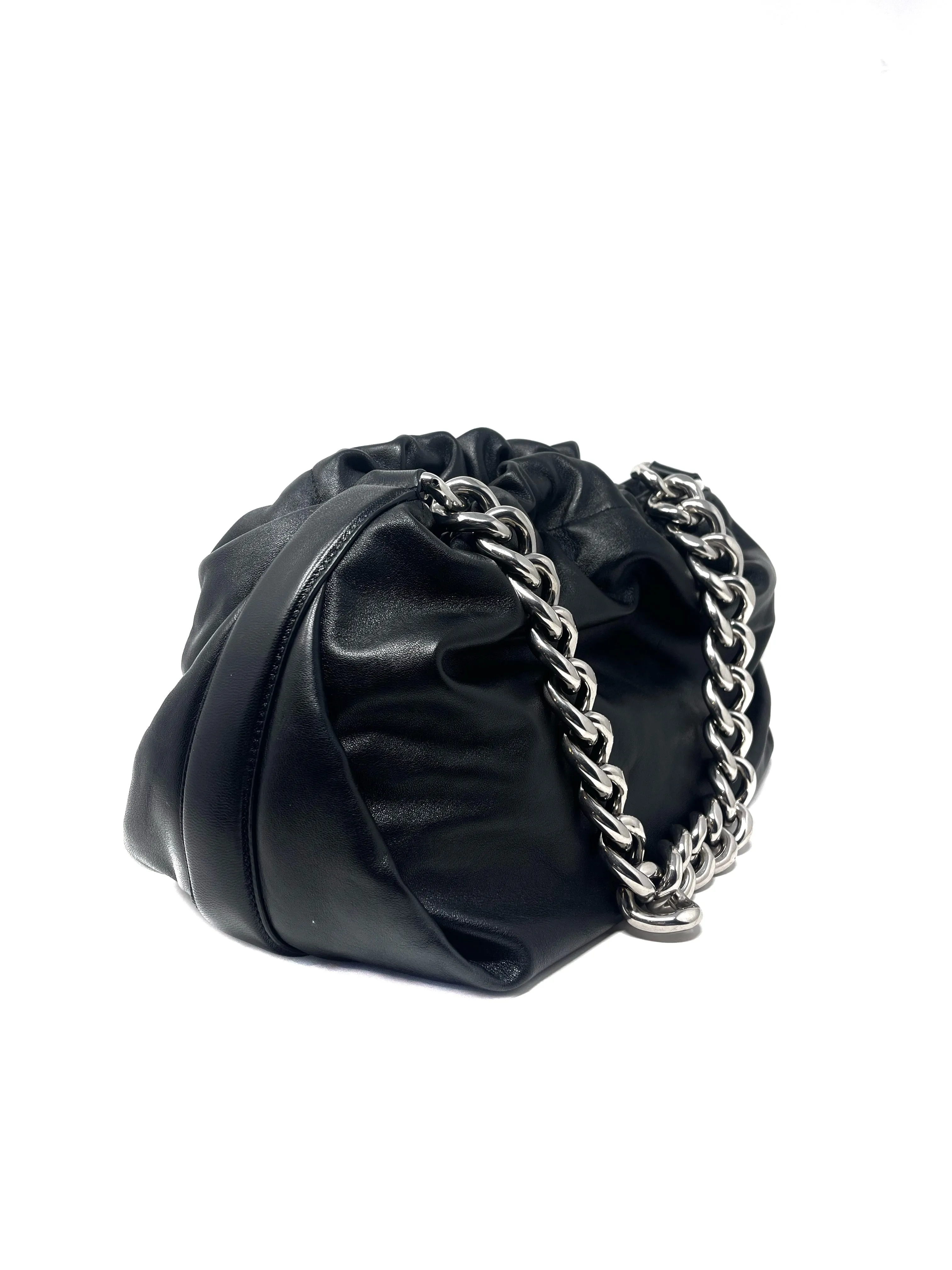 Alexander McQueen Black '22 'The Ball Bundle' Leather Chain Shoulder Bag