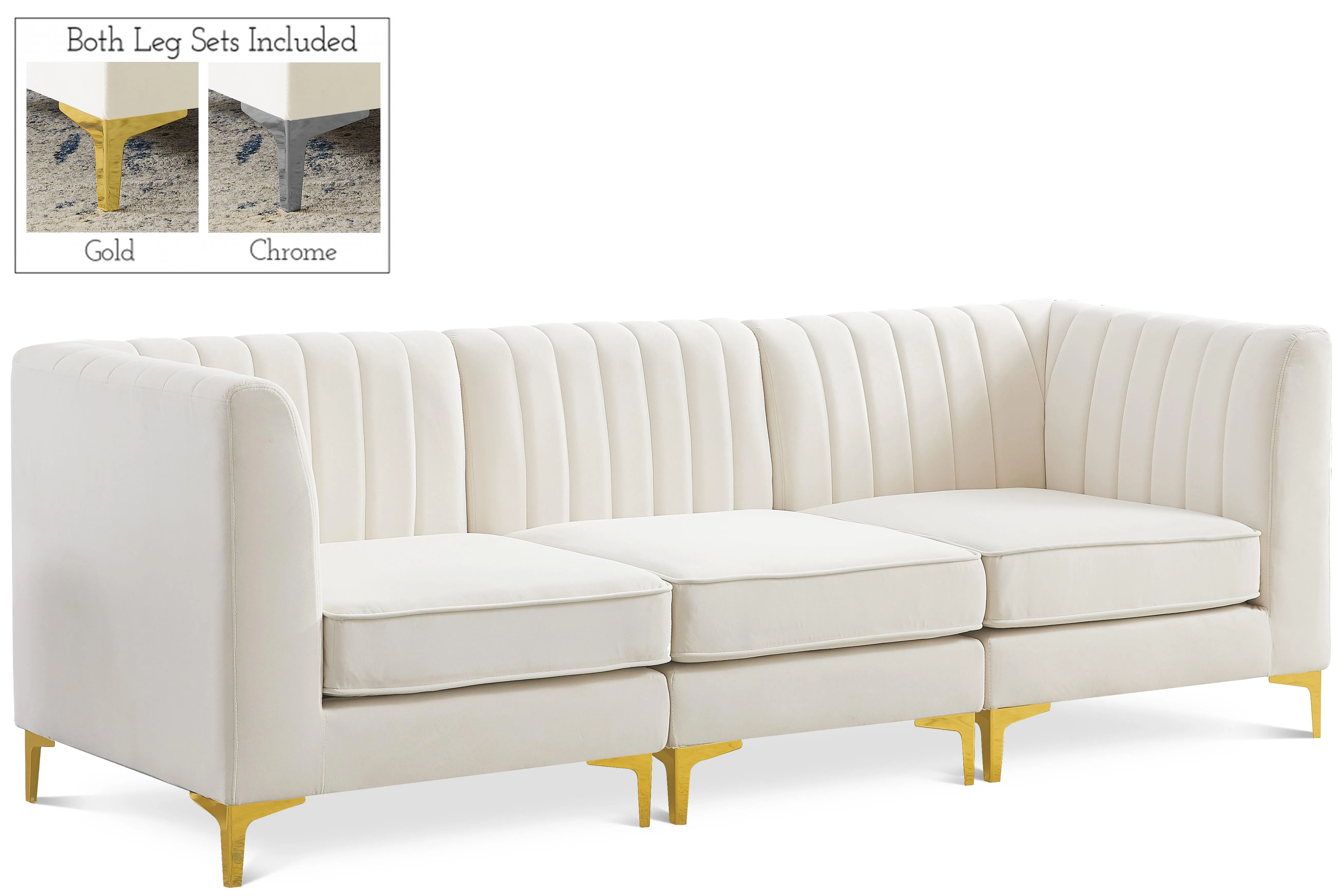Alina Cream Velvet Modular Sofa