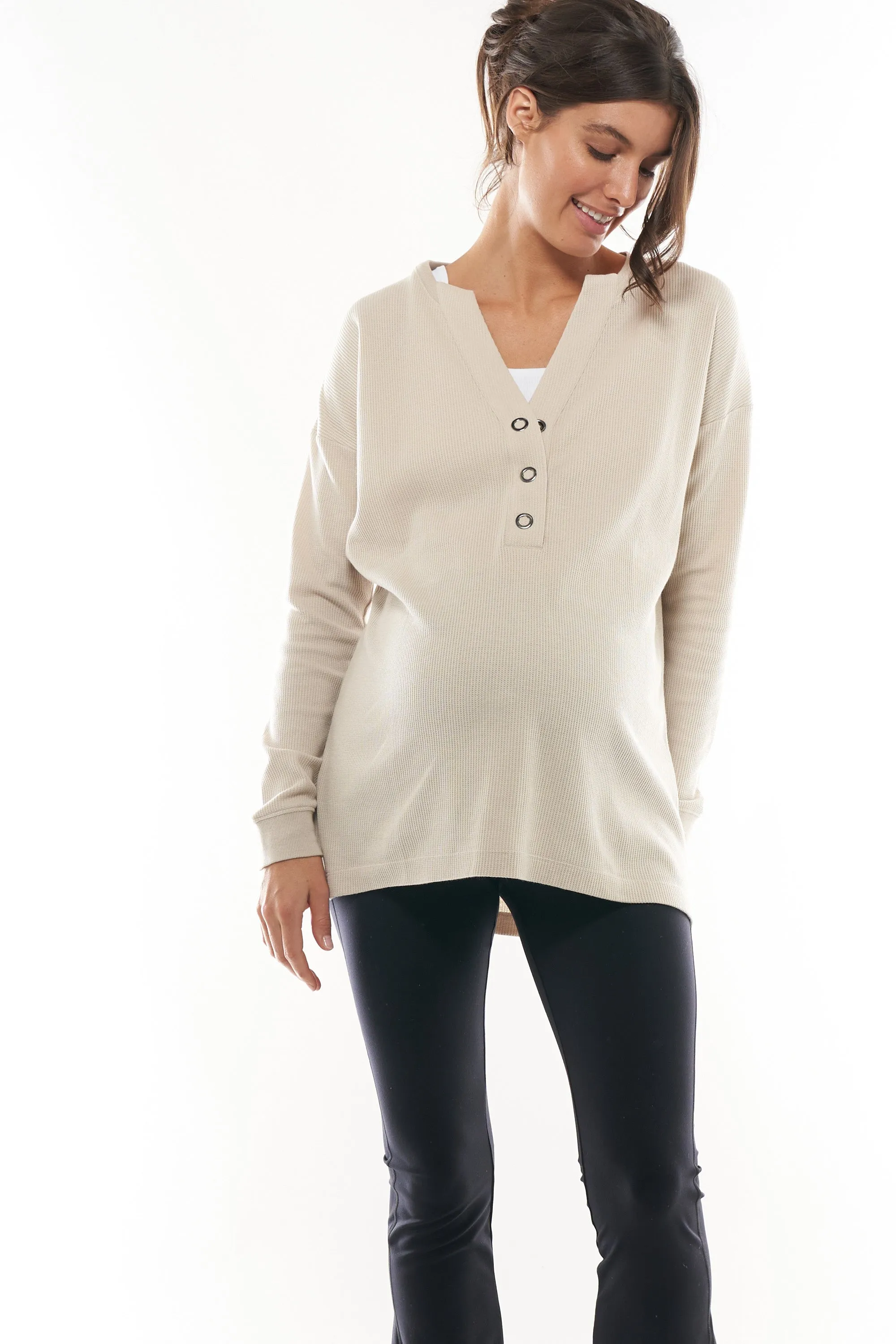 All For Us Waffle Henley