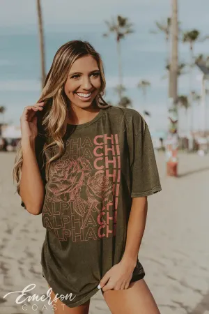 Alpha Chi Omega Floral PR Tshirt