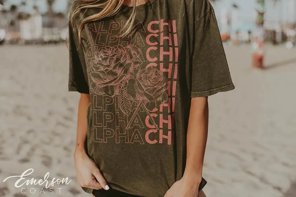 Alpha Chi Omega Floral PR Tshirt