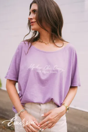 Alpha Chi Omega Lavender Slouchy Tee