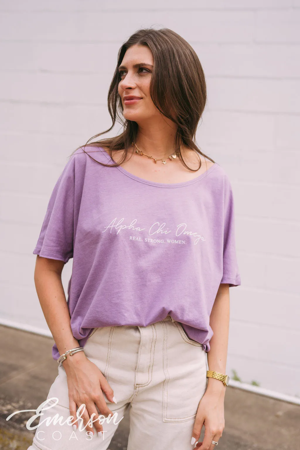 Alpha Chi Omega Lavender Slouchy Tee