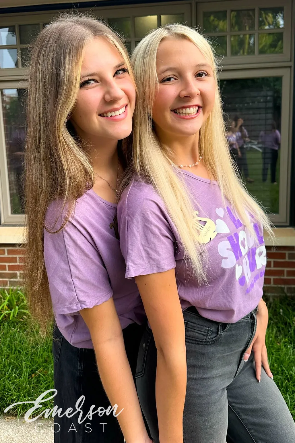 Alpha Chi Omega Love Shouldn't Hurt Lavender Slouchy Tee