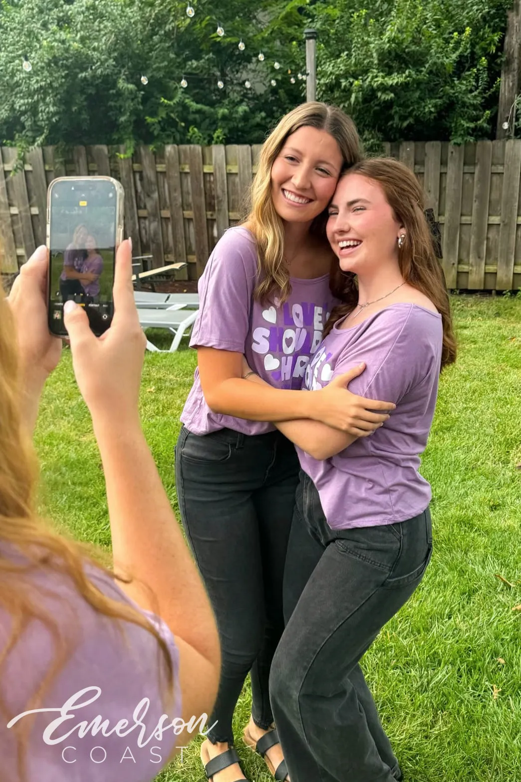 Alpha Chi Omega Love Shouldn't Hurt Lavender Slouchy Tee