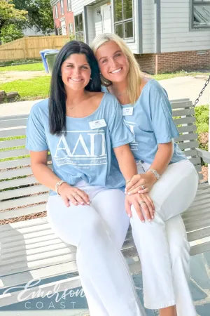 Alpha Delta Pi Light Blue Custom Slouchy Tee