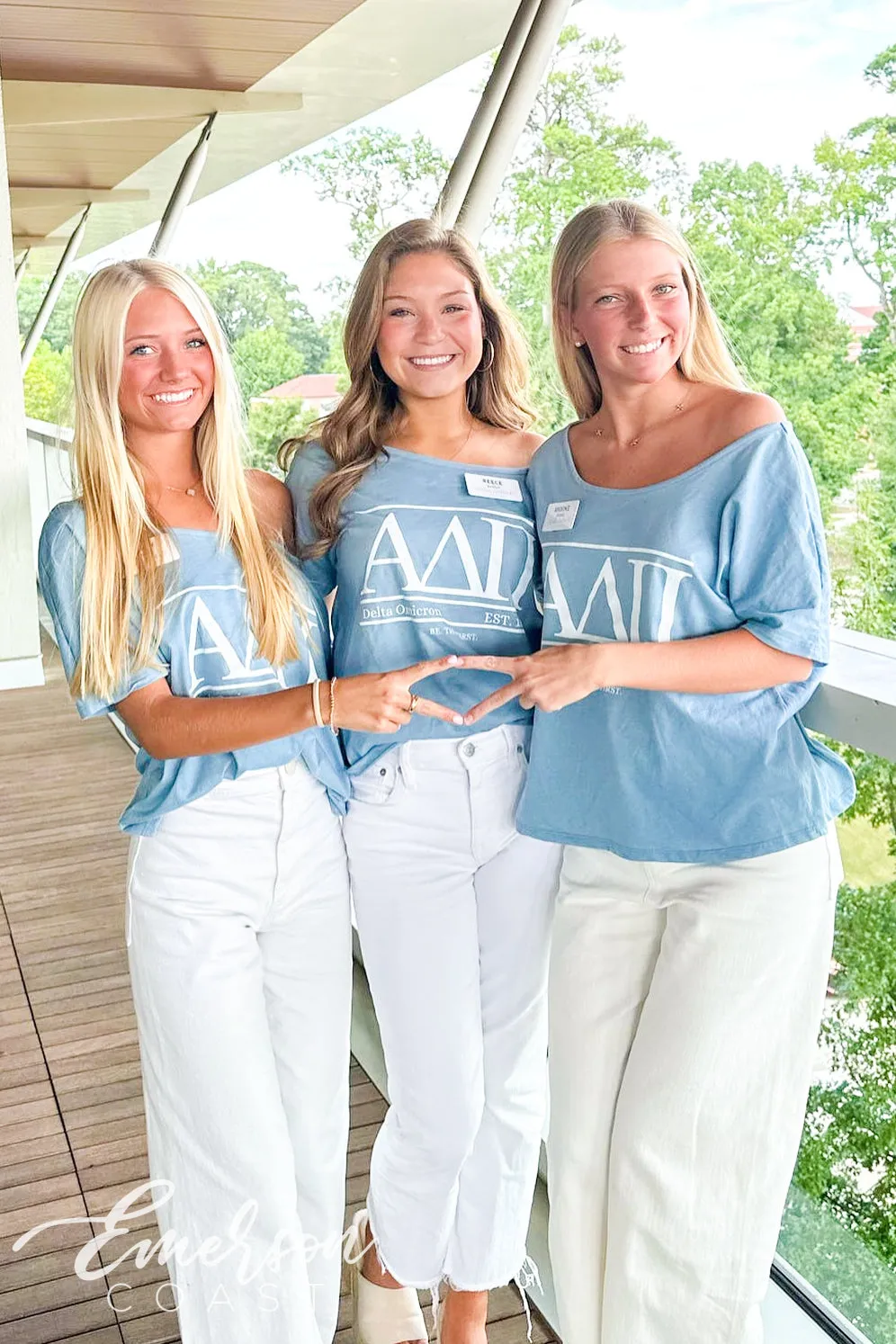 Alpha Delta Pi Light Blue Custom Slouchy Tee
