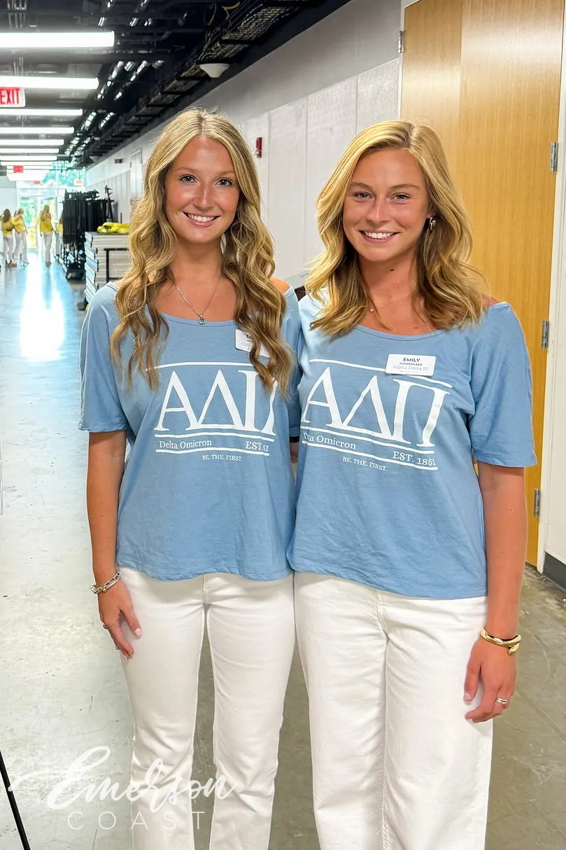 Alpha Delta Pi Light Blue Custom Slouchy Tee