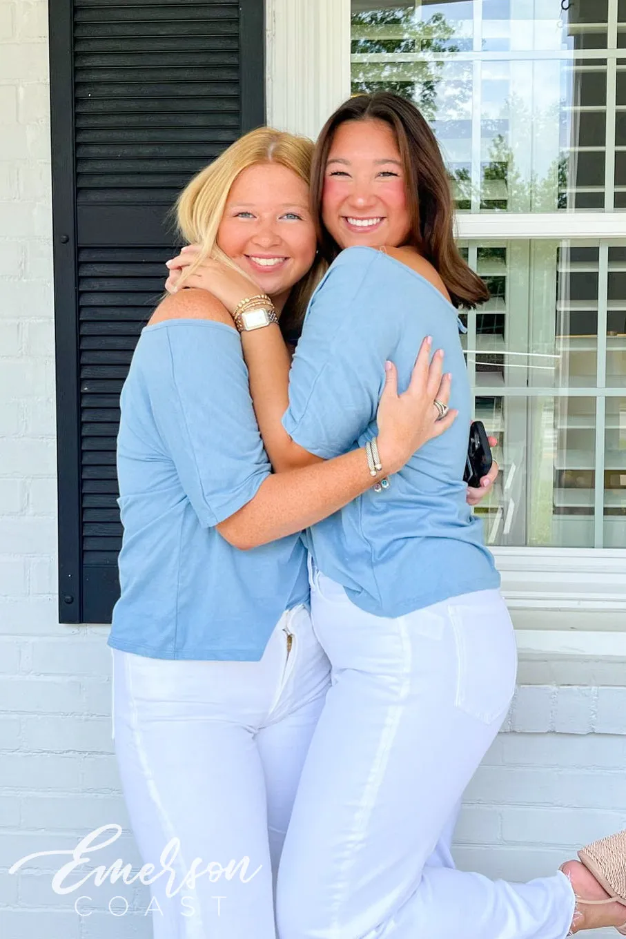 Alpha Delta Pi Light Blue Custom Slouchy Tee