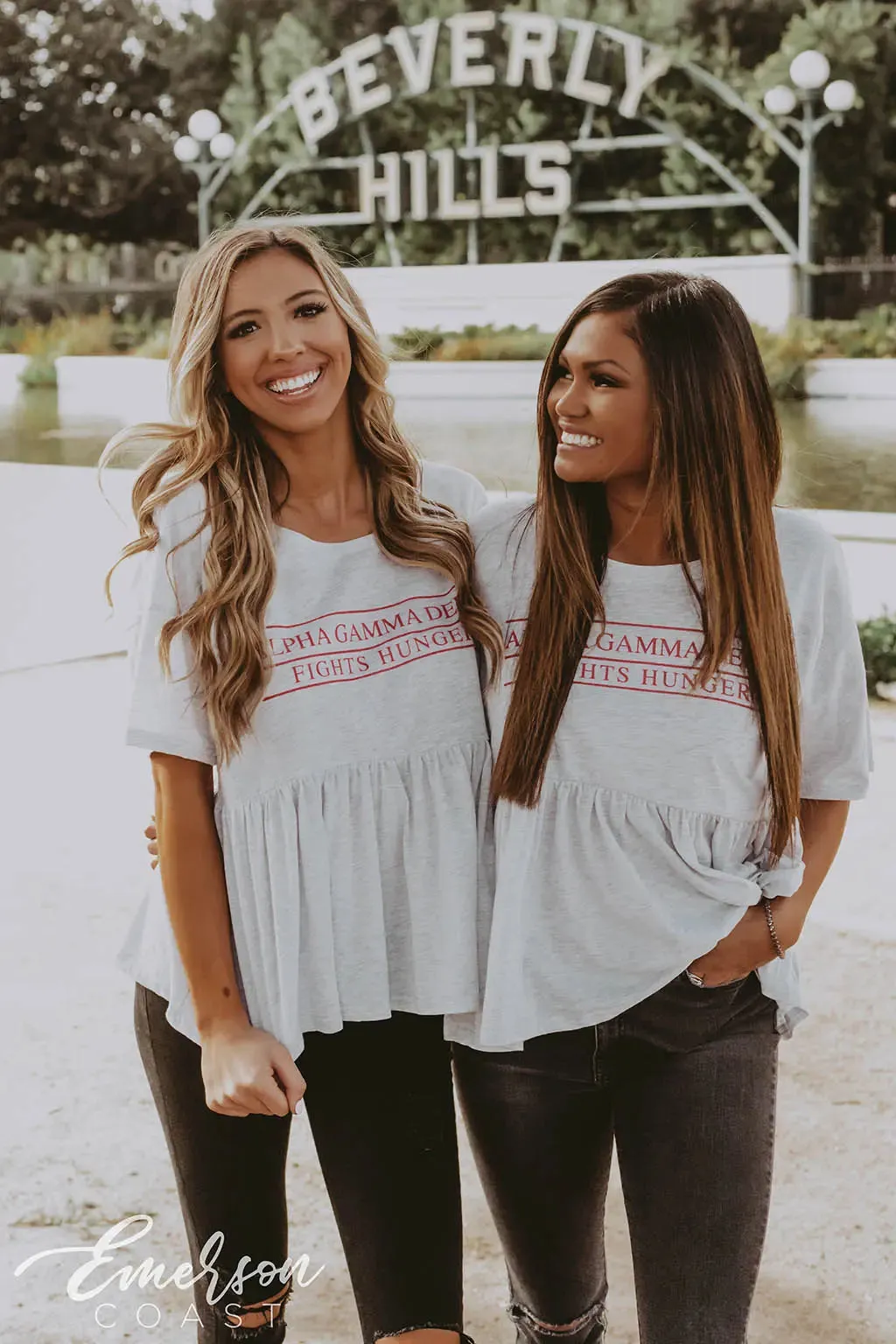 Alpha Gamma Delta Fights Hunger Peplum Tee