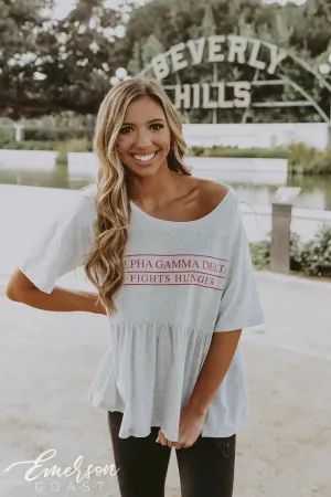 Alpha Gamma Delta Fights Hunger Peplum Tee