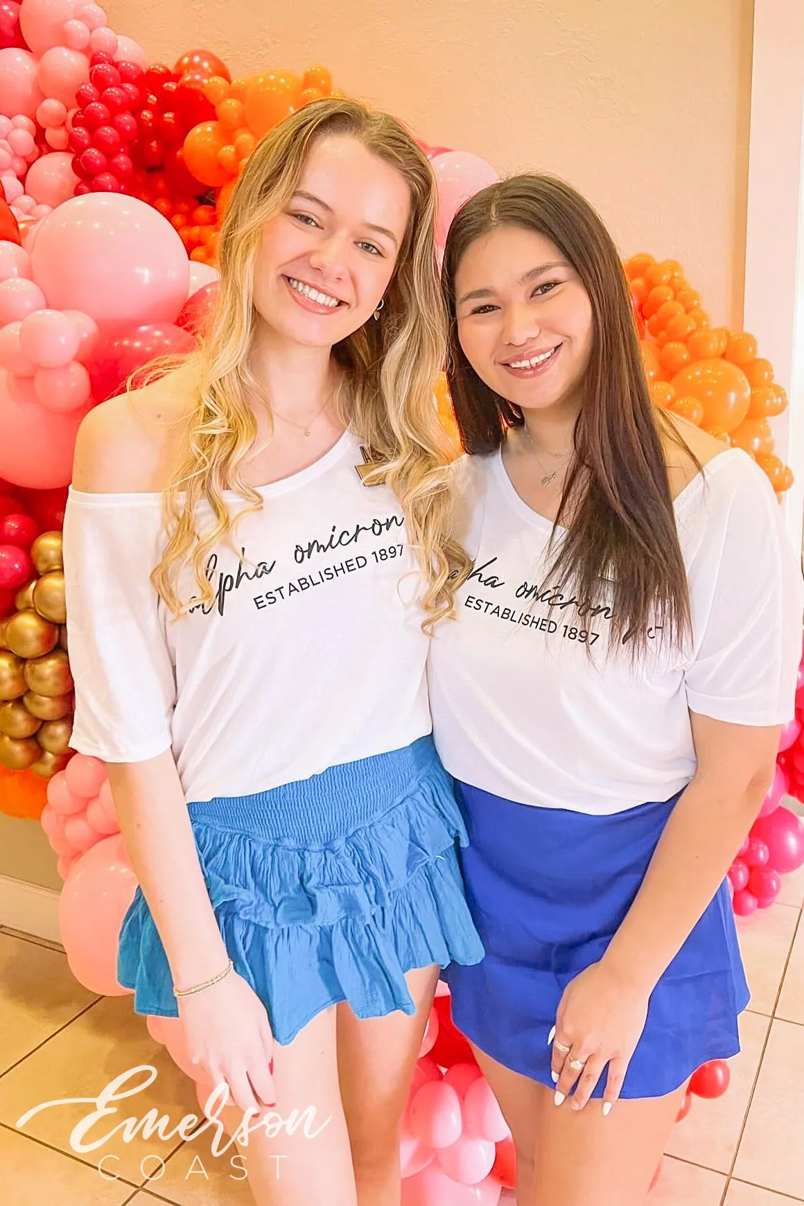 Alpha Omicron Pi White Recruitment Slouchy Tee