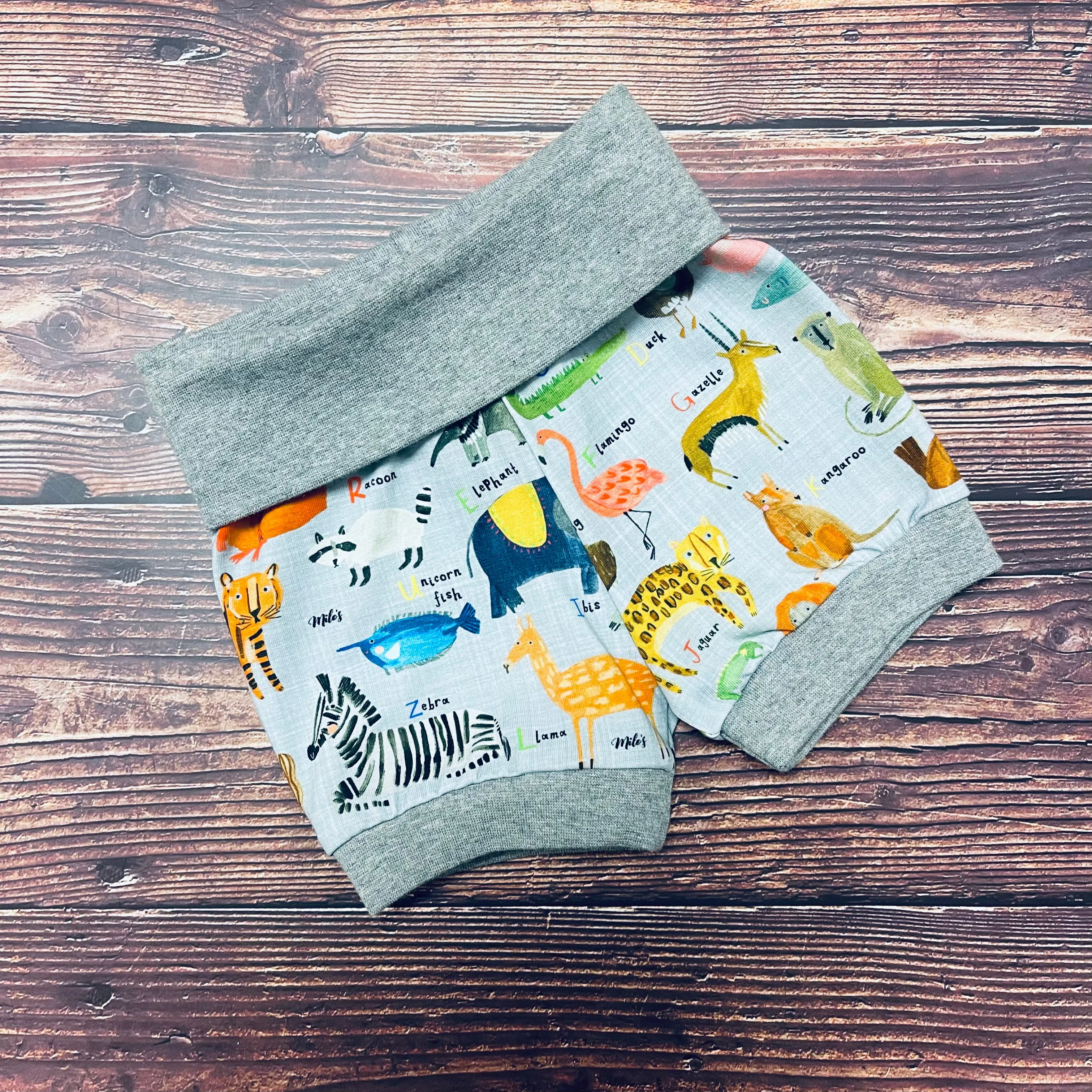 AlphaZoo Foldover Shorts - Grey