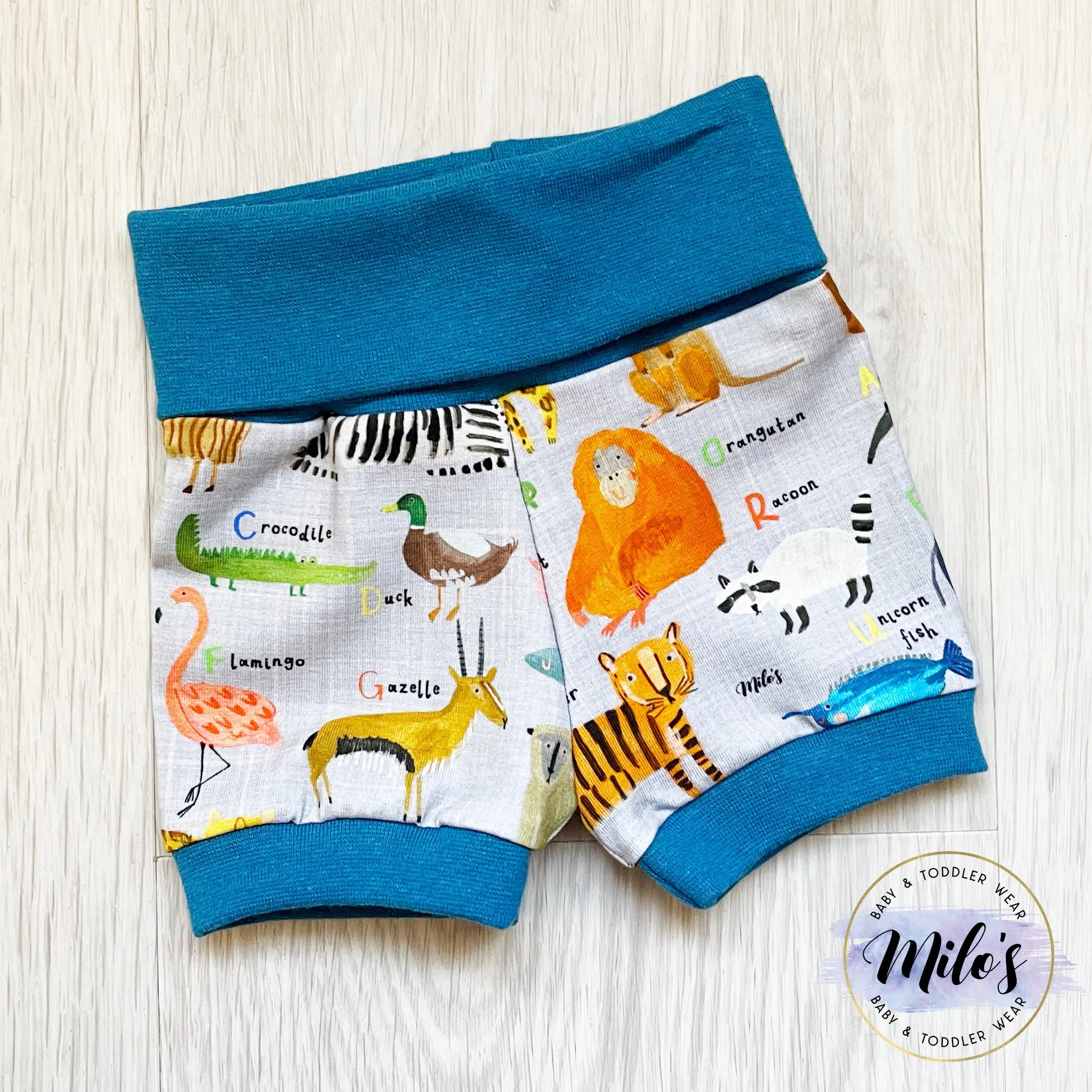 AlphaZoo Foldover Shorts - Grey