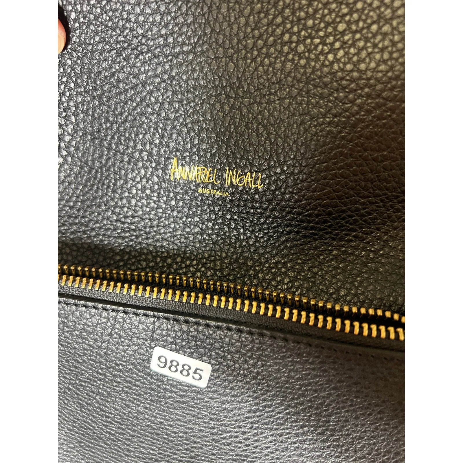 Annabell Ingall Australia Black Pebbled Leather Crossbody Bag