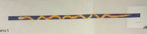 *Anne Fisher Needlepoint AF187 Orange and Blue  Wrap Bracelet