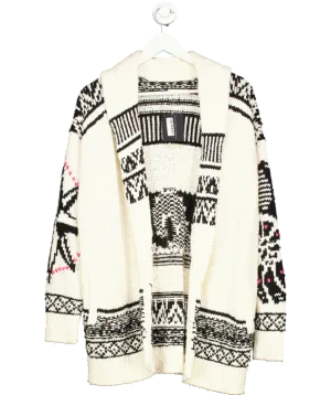 Anthropologie Cream Pilcro Slouchy Waves Long Cardigan UK M/L