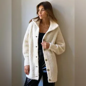 Aritzia Wilfred Karlis Oversized Alpaca Button Front Cardigan