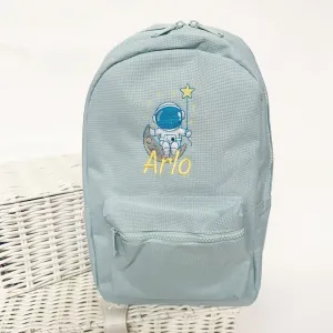 Astronaut Embroidered Personalised Backpack - Various Colours