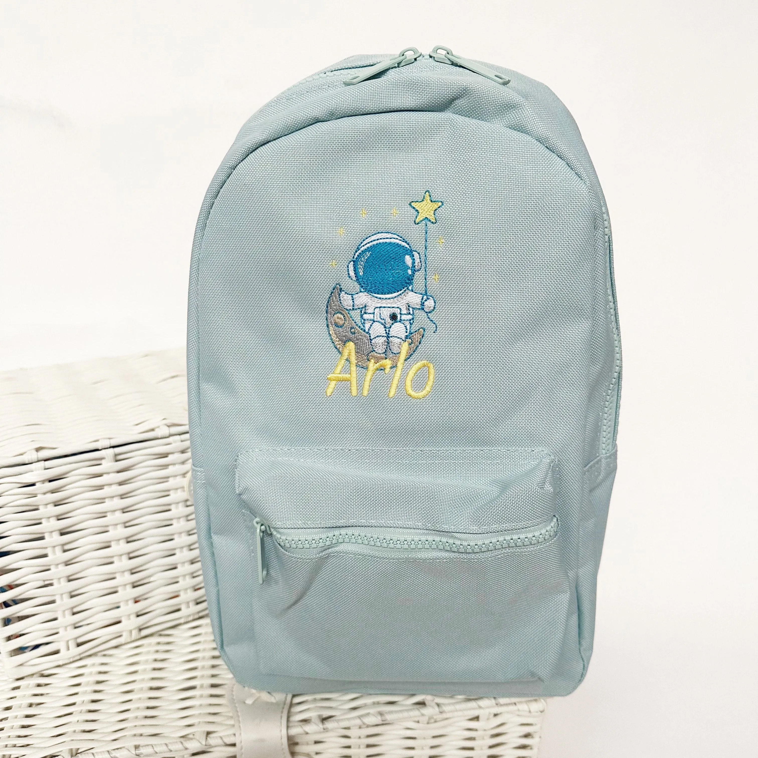 Astronaut Embroidered Personalised Backpack - Various Colours
