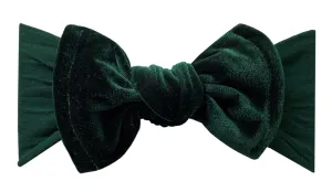 Baby Bling Velvet Knot Headband - Forest Green