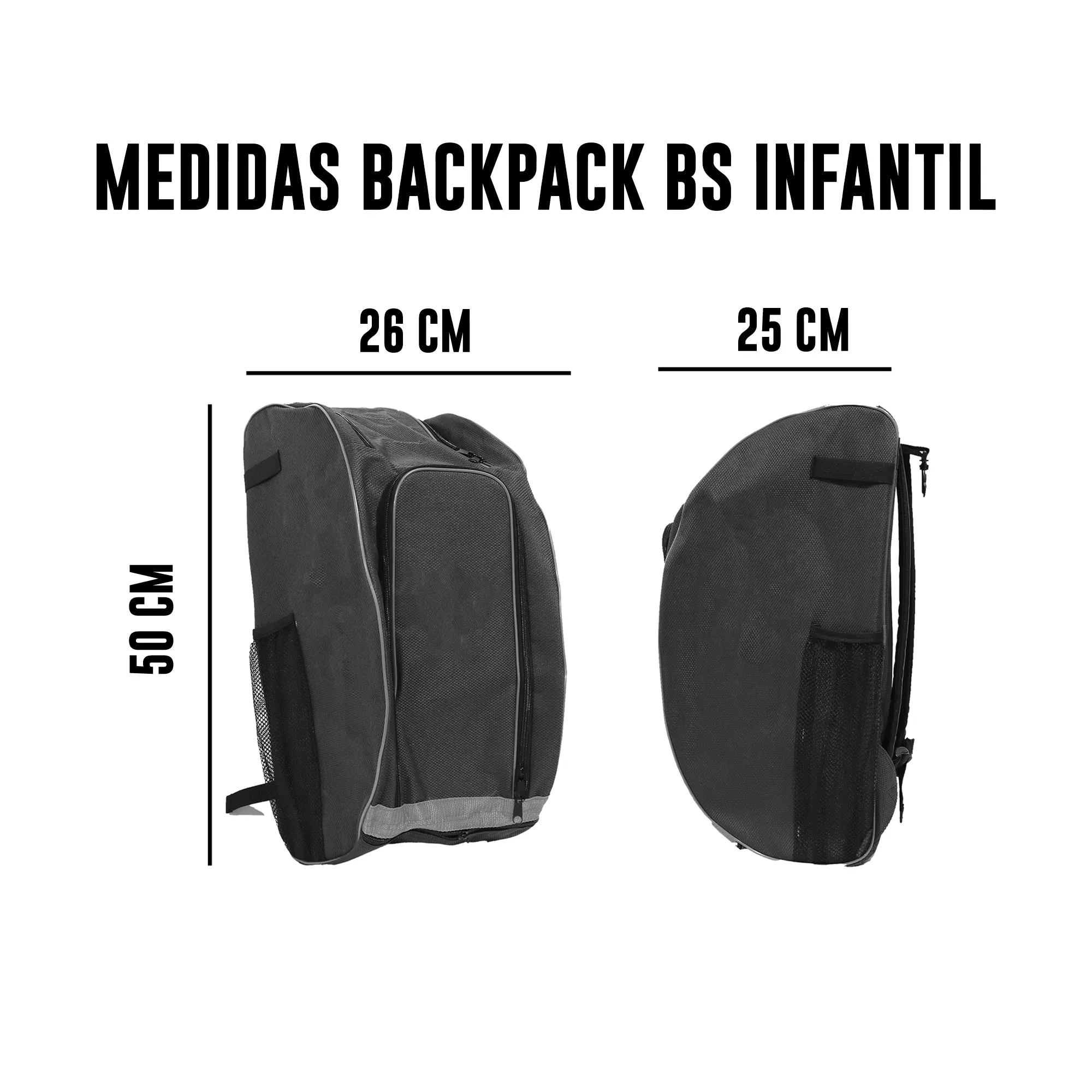 Back Pack Beisbol BS México Negro Letra Roja Infantil