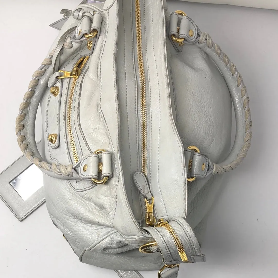 Balenciaga Light Grey City Bag with Crossbody Strap
