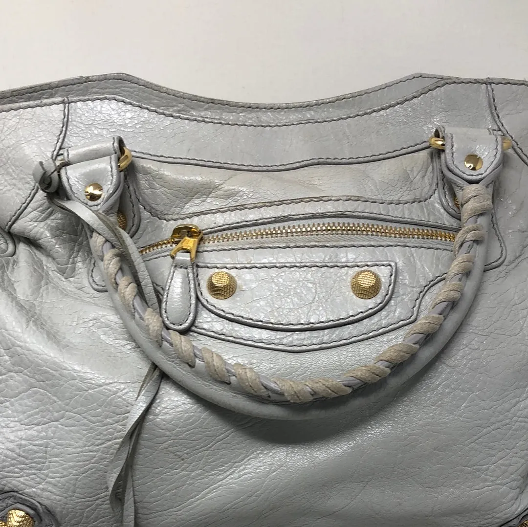 Balenciaga Light Grey City Bag with Crossbody Strap