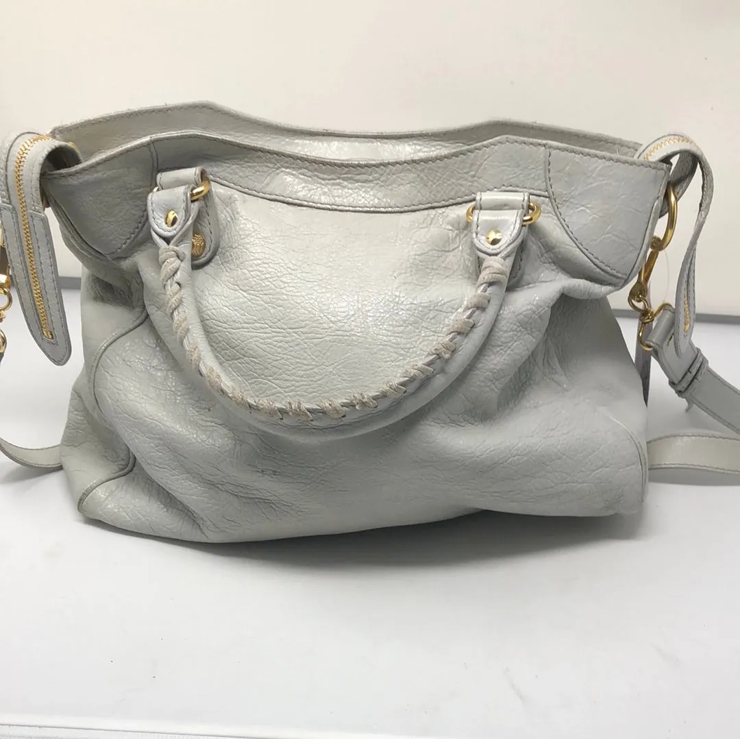 Balenciaga Light Grey City Bag with Crossbody Strap