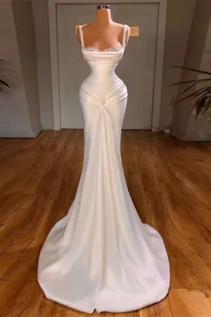 Ballbella Straps Mermaid Prom Dress Sleeveless With Beads