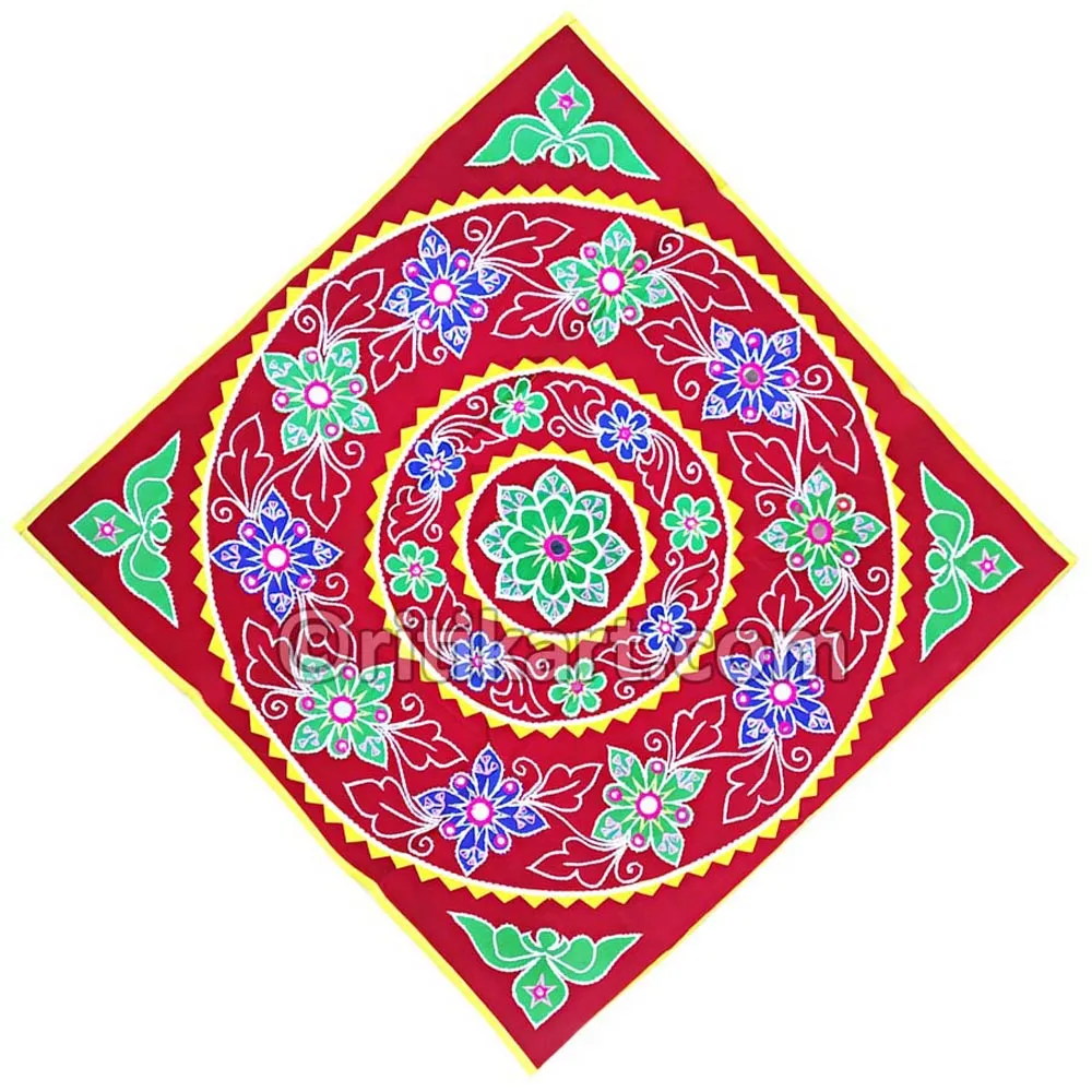 Base Red Velvet Flower Design Applique
