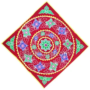 Base Red Velvet Flower Design Applique