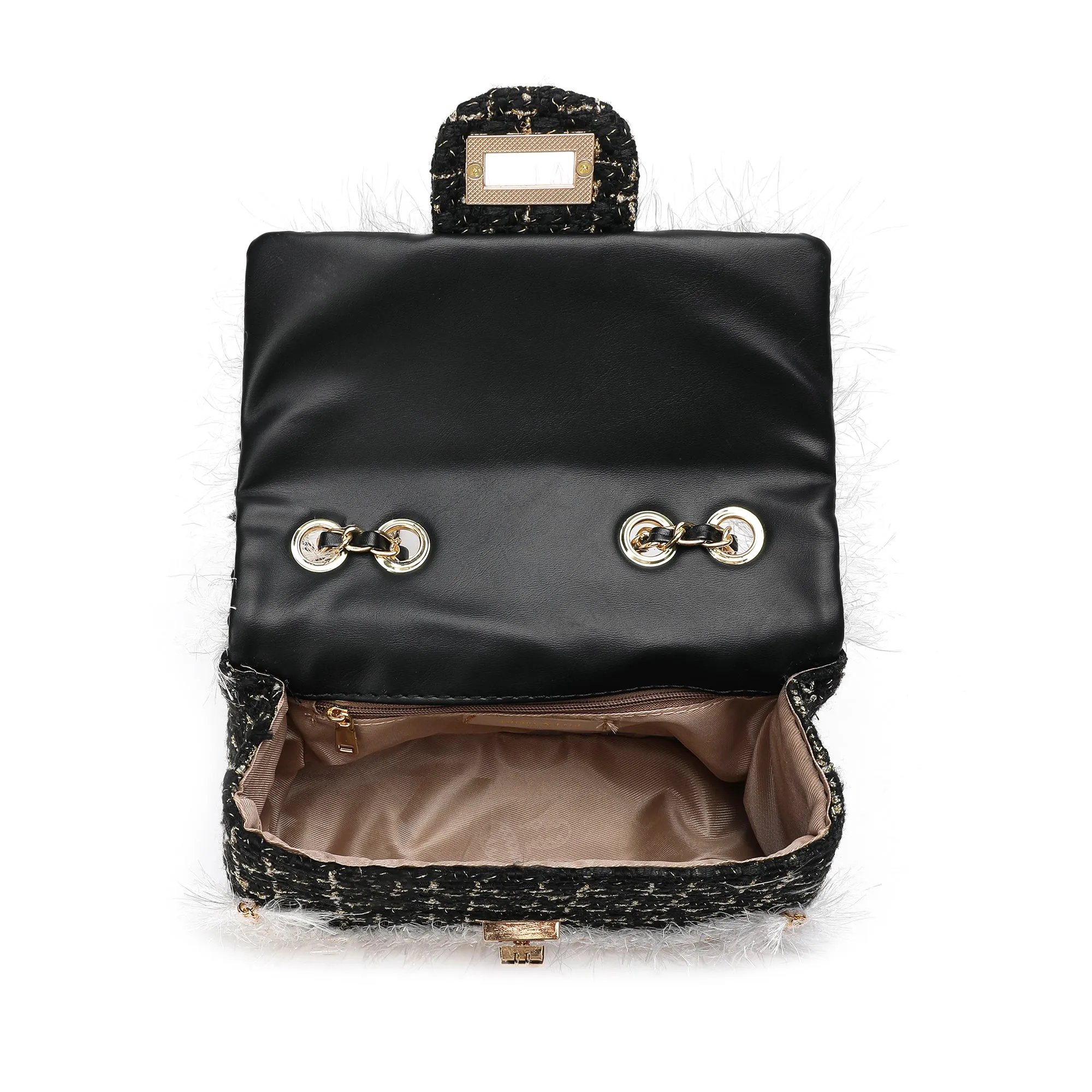 Beaded Tweed Shoulder Bag