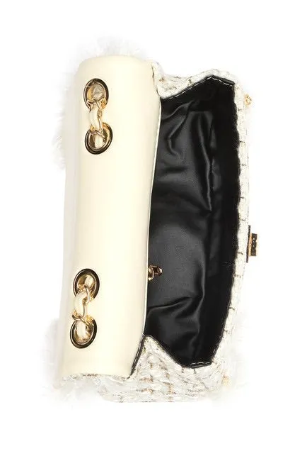 Beaded Tweed Shoulder Bag