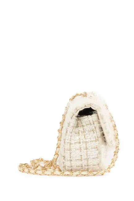 Beaded Tweed Shoulder Bag