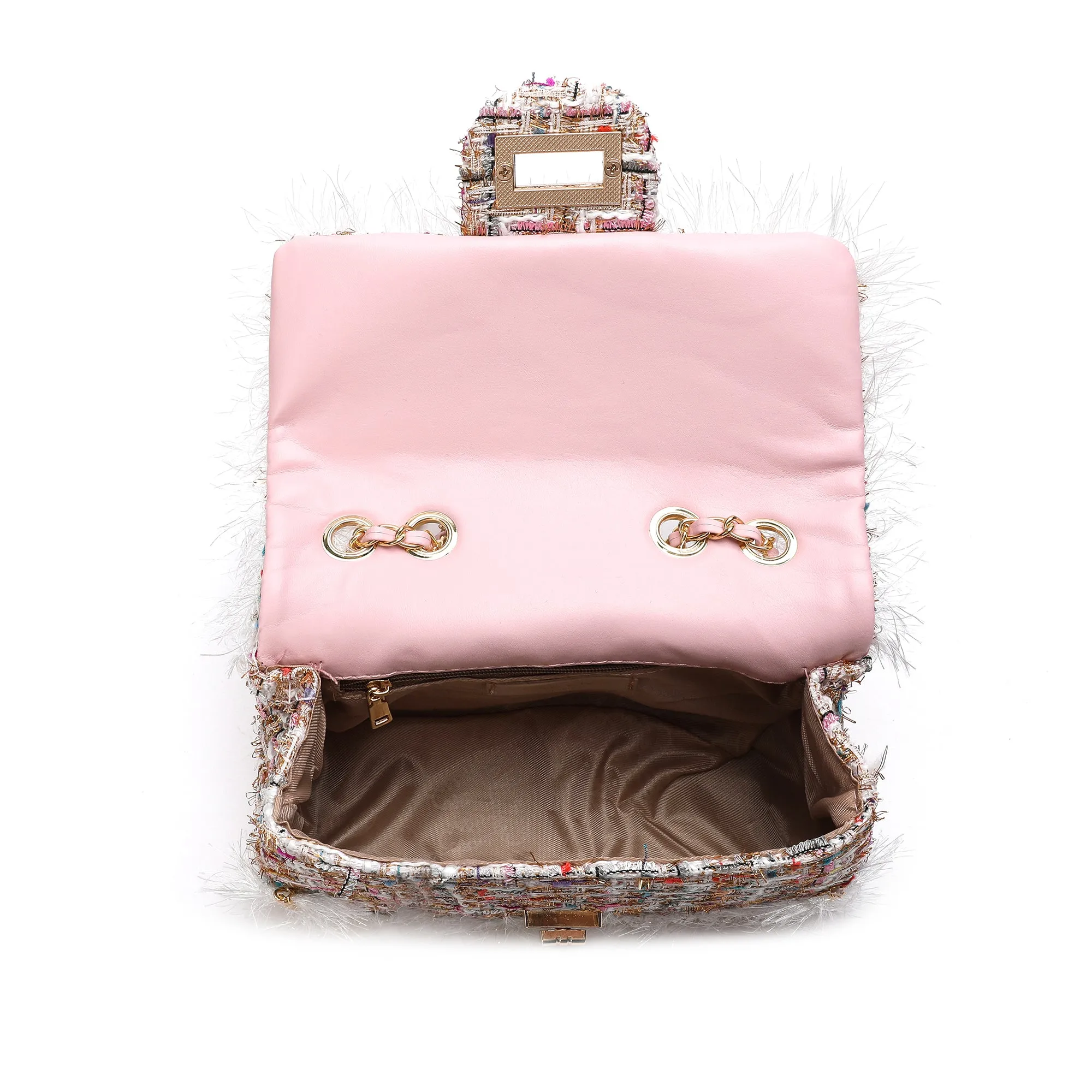 Beaded Tweed Shoulder Bag