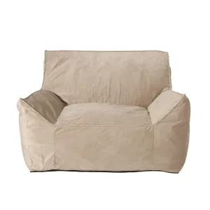 Bean Bag Chair with Armrests with Velvet Softness and Comfort Tan