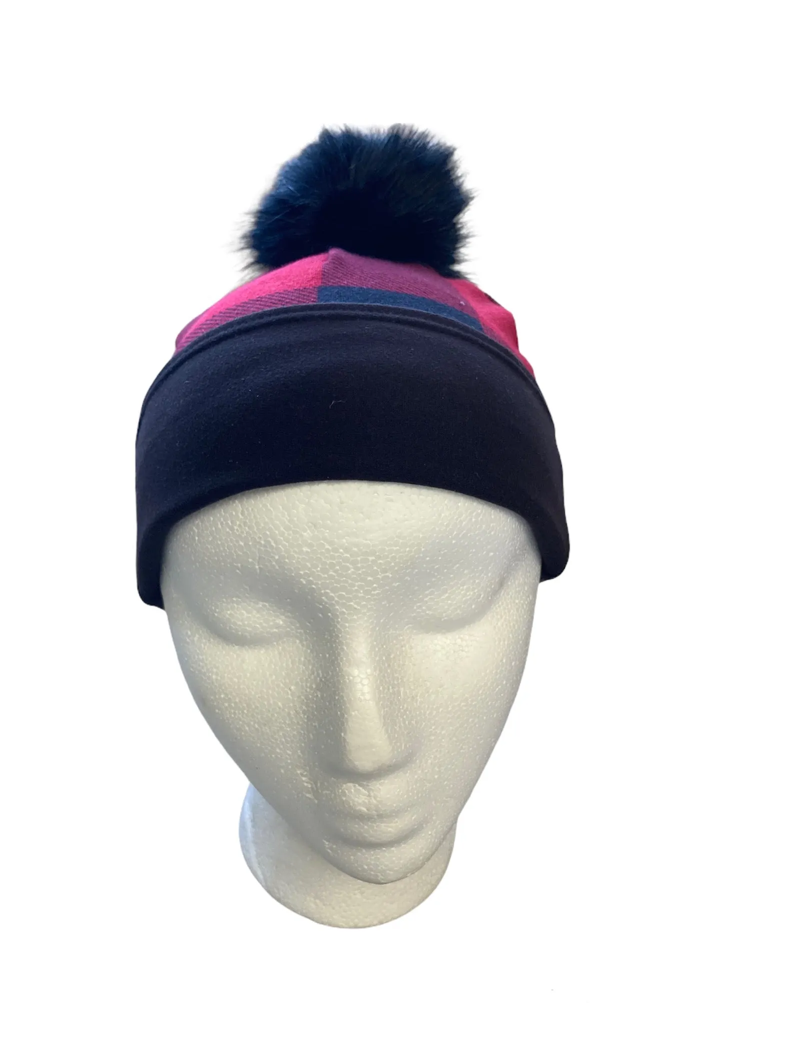 Beanie with Faux Fur Pom