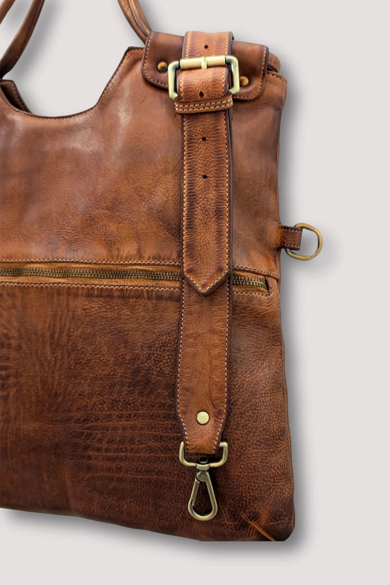 Bella Foldover Tote - Cognac Rocks  (sign up for restock alerts)
