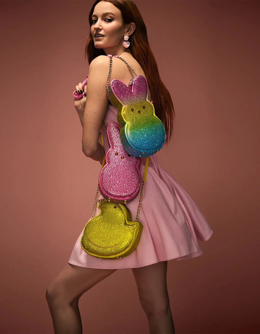 Betsey Johnson x Peeps® Kitsch Rhinestone Chicks Crossbody Bag Yellow