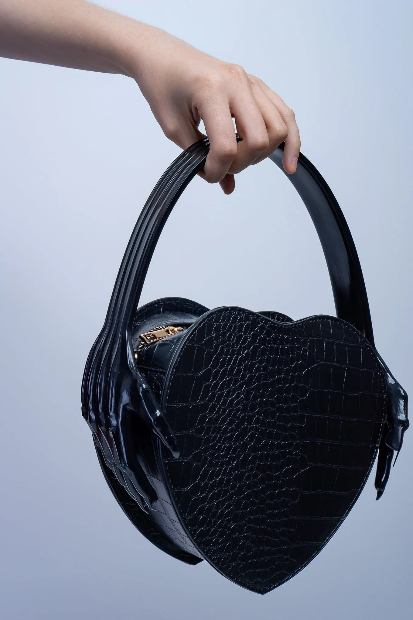 Black Heart Devil Hands Crossbody Bag