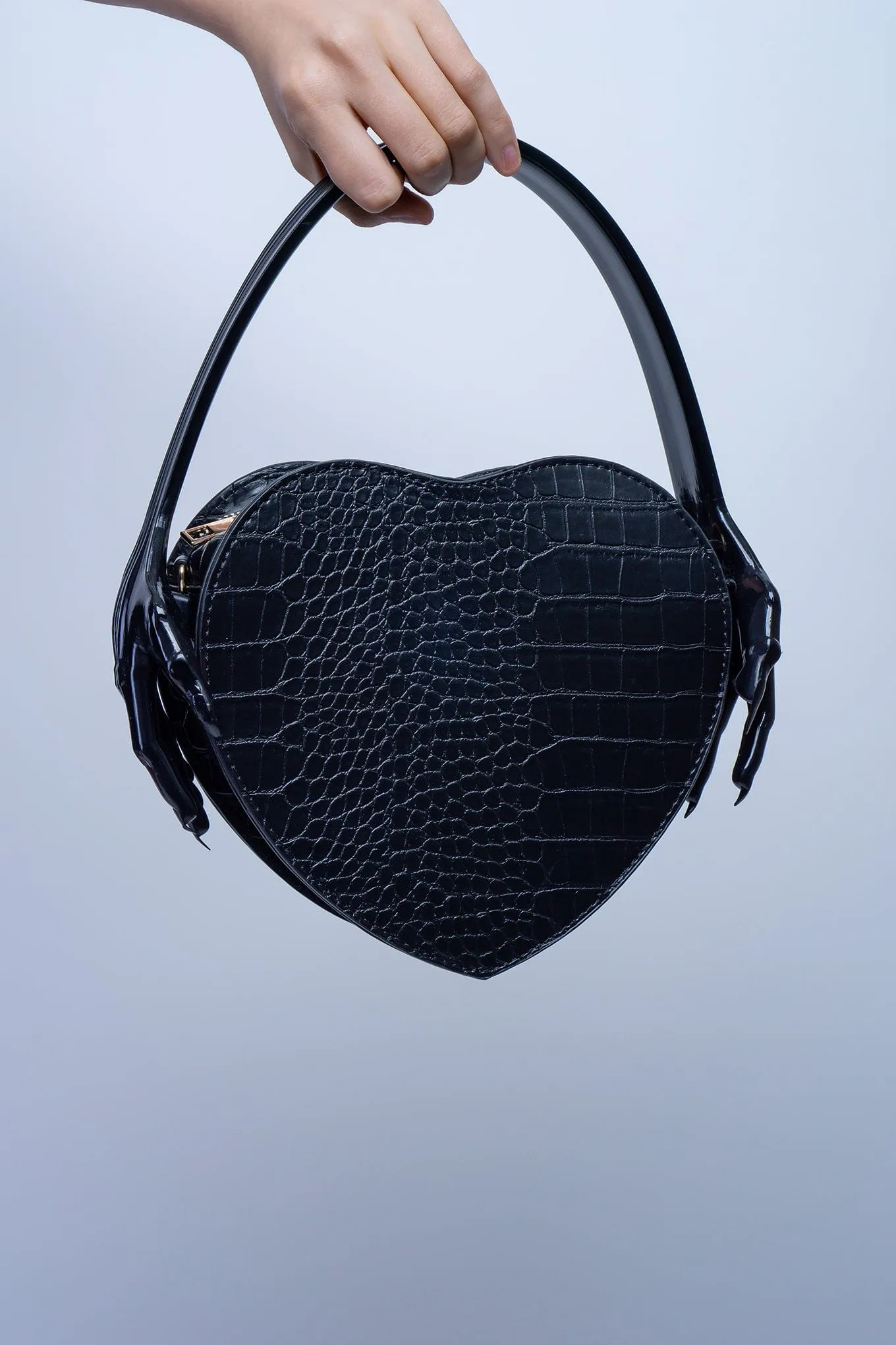 Black Heart Devil Hands Crossbody Bag