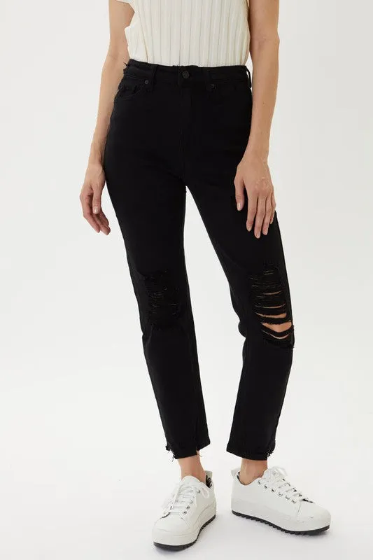 Black HighRise Distress KanCan